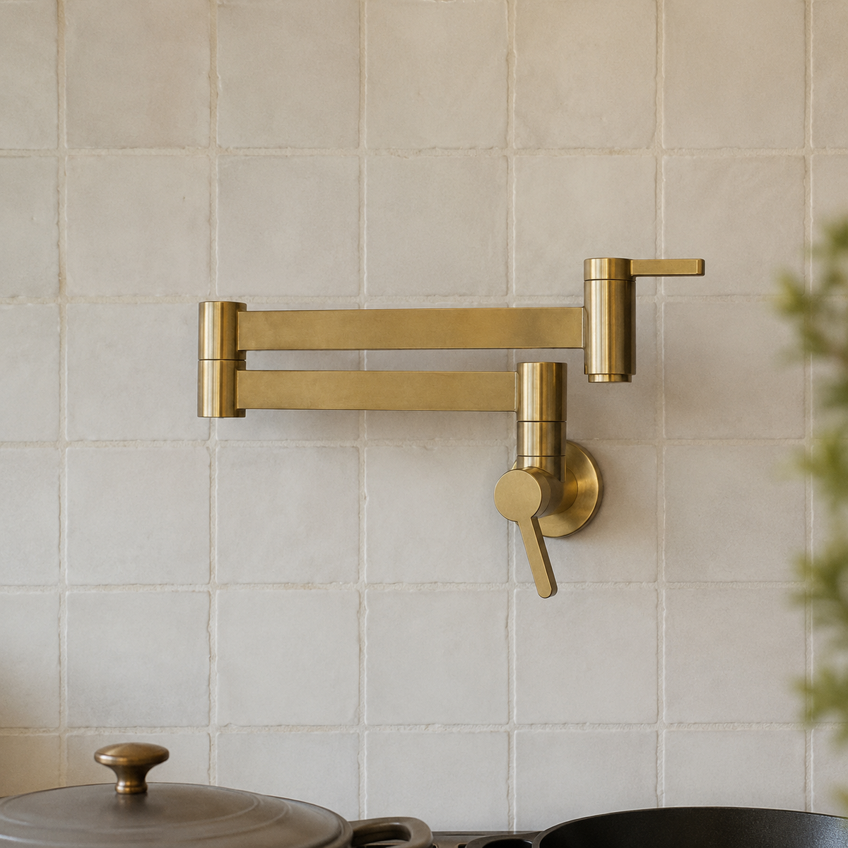 Denver wall-mounted solid brass pot filler faucet