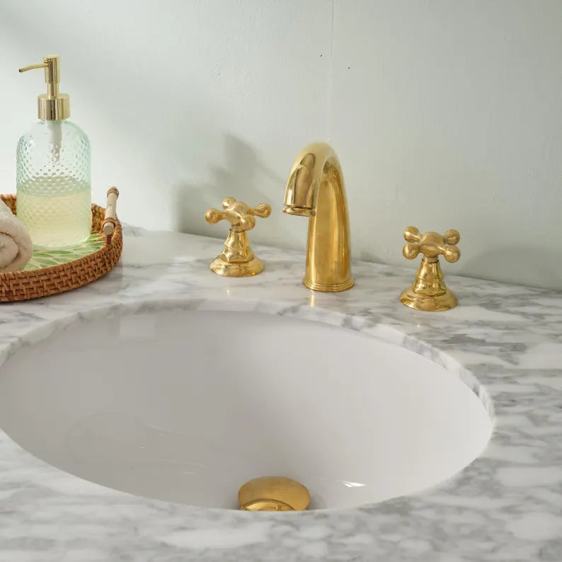 Handcrafted Dublin brass vanity faucet