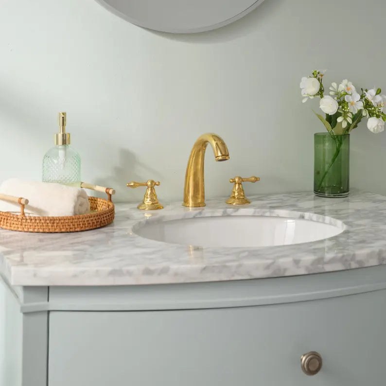 Brasslik Dublin unlacquered brass bathroom faucet