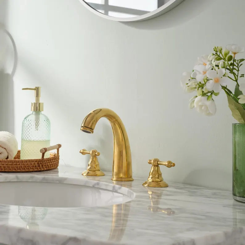 Dublin brass bathroom faucet available in four handle options