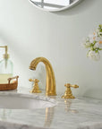 Dublin brass bathroom faucet available in four handle options