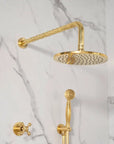 Handcrafted Eden brass shower system with valve