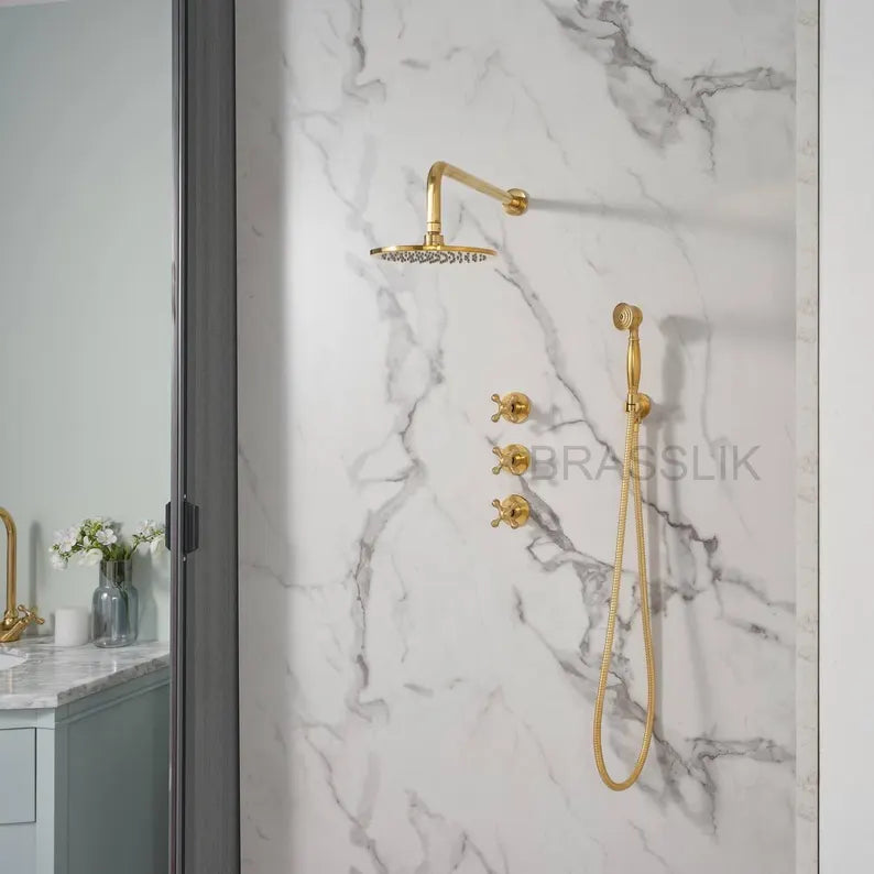Solid brass Eden shower set by Brasslik
