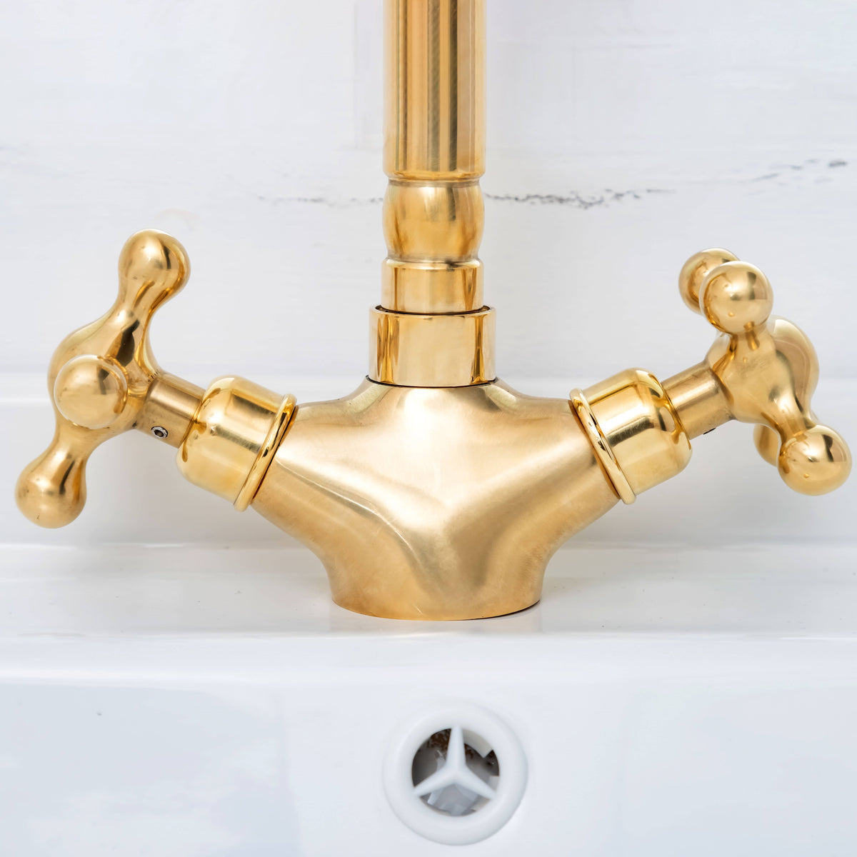 Unlacquered brass bar faucet for kitchen and bath sinks