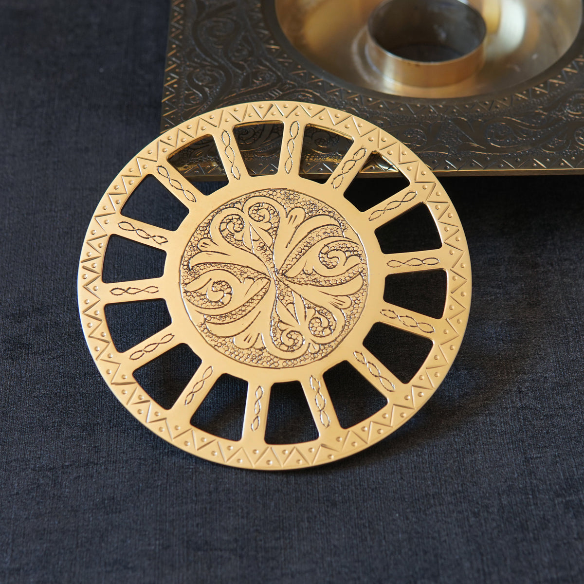 Brasslik engraved brass bathroom drain