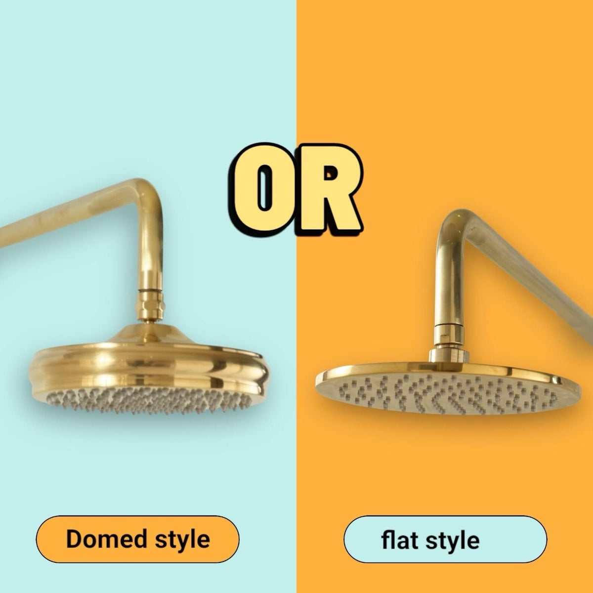 Hawaii rain shower in natural unlacquered brass