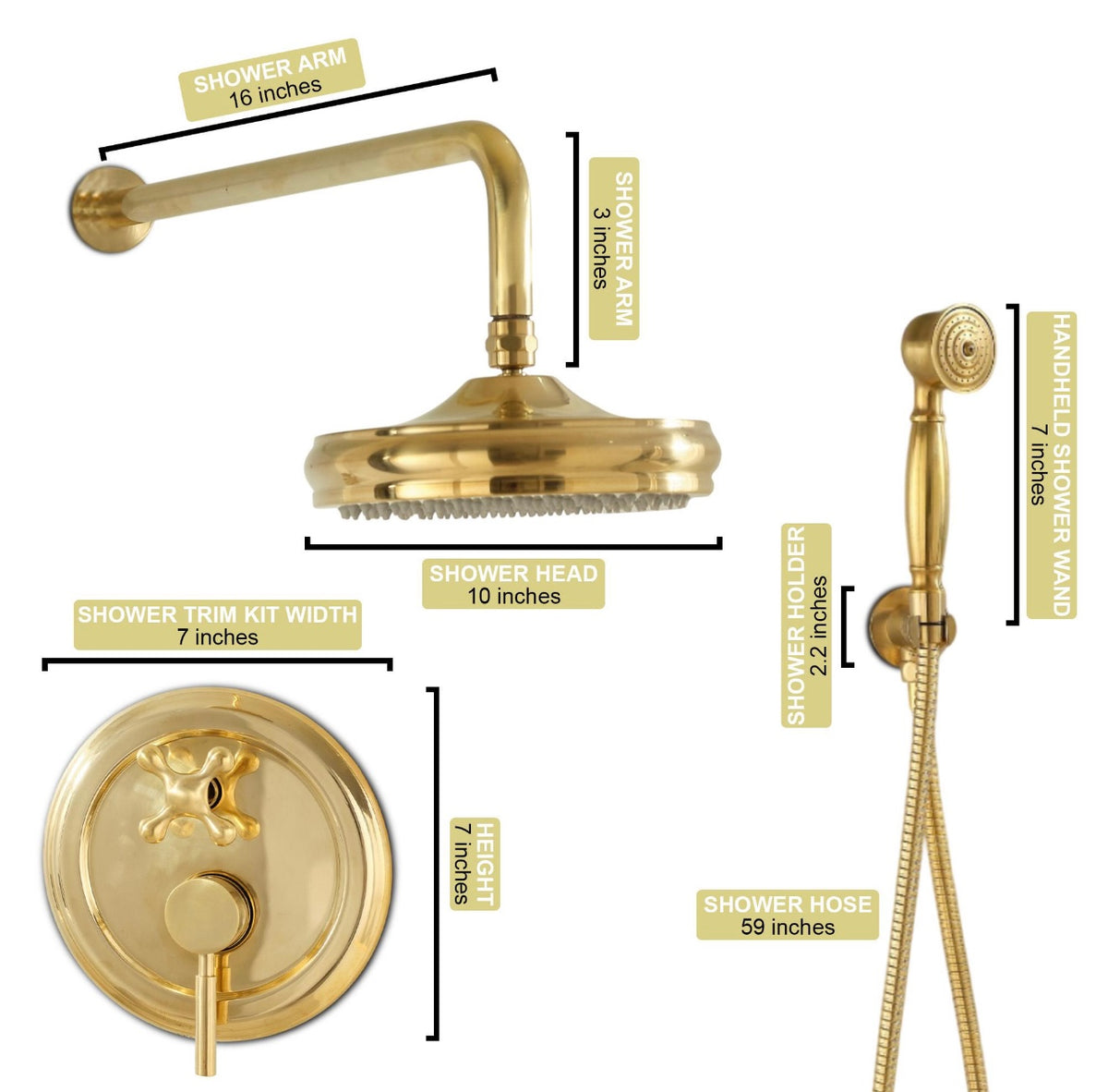 Brasslik Hawaii brass shower head