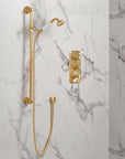 Unlacquered Brass Thermostatic Shower System