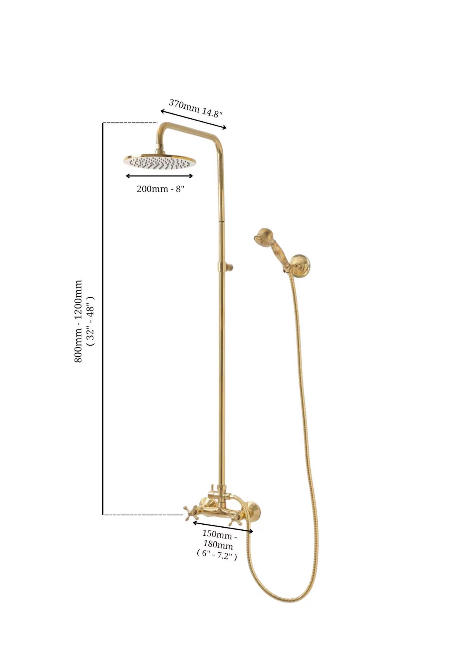 Unlacquered Brass Shower for Indoor &amp; Outdoor