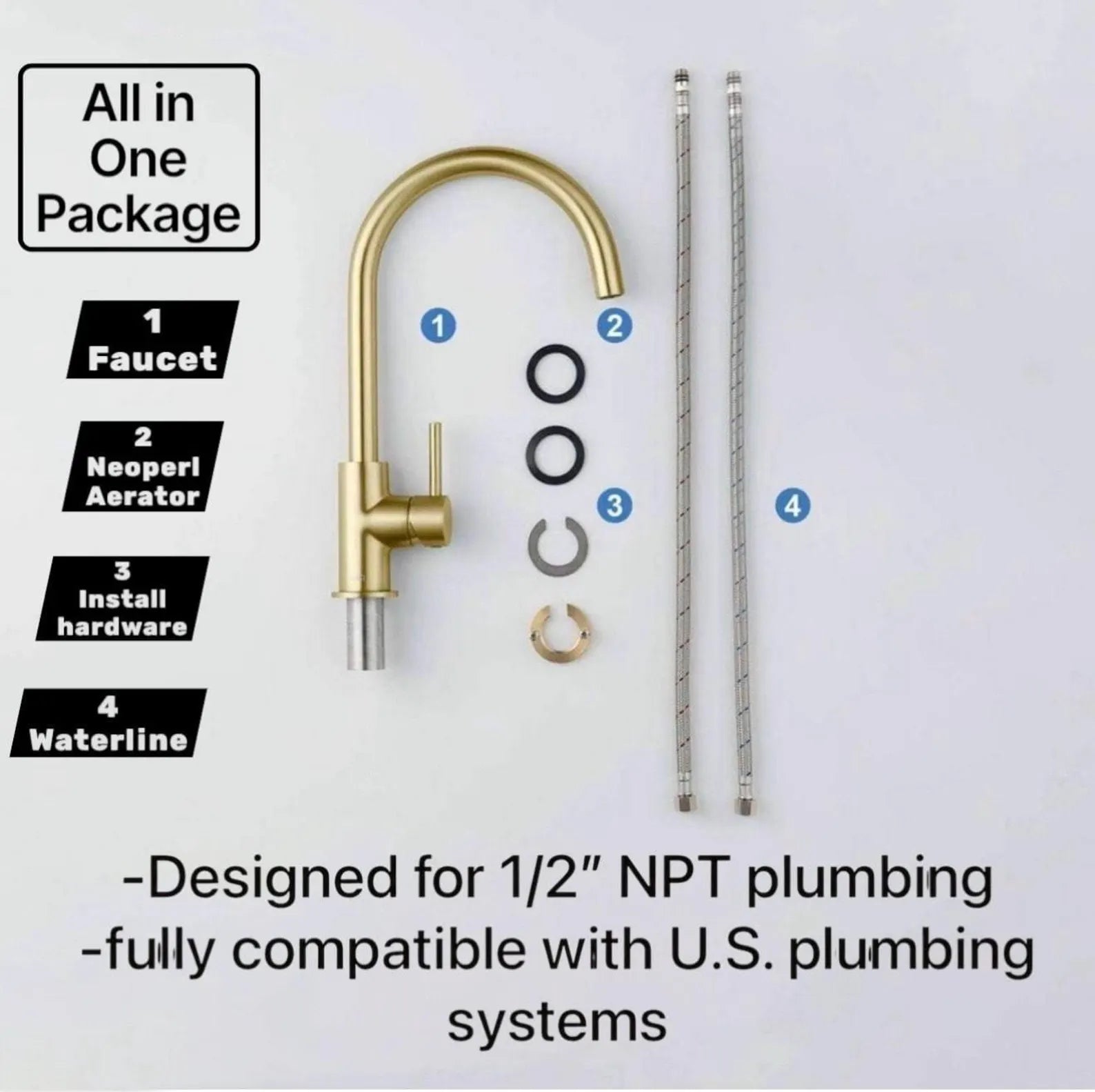 Unlacquered Brass Basin Faucet