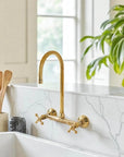 Unlacquered Brass Wall Mounted Farmhouse Faucet