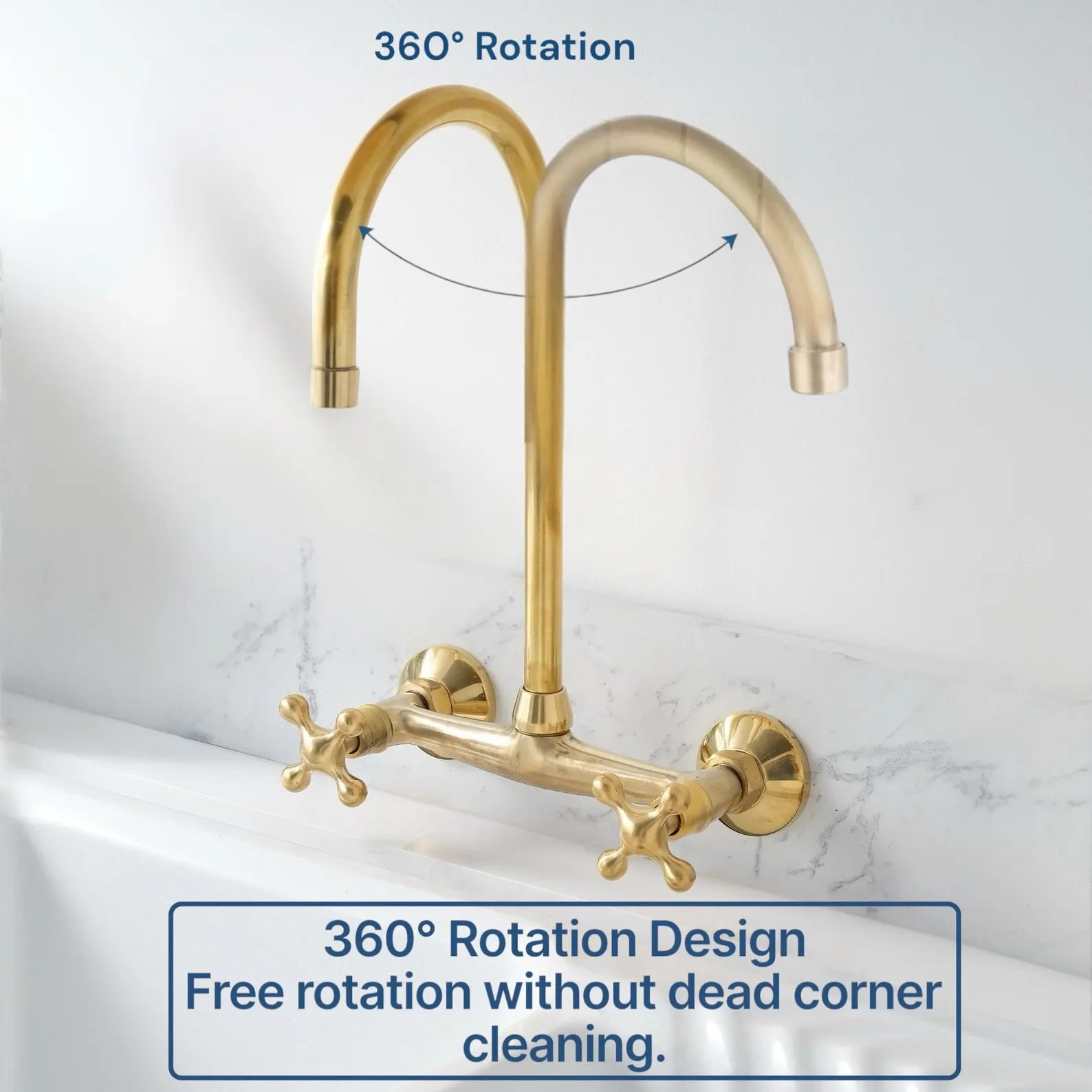 Unlacquered Brass Wall Mounted Farmhouse Faucet