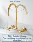 Unlacquered Brass Wall Mounted Farmhouse Faucet