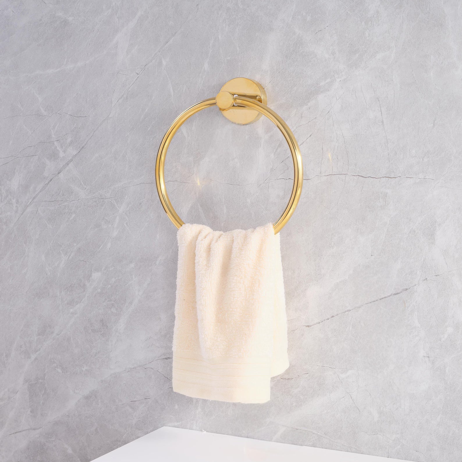 Unlacquered Brass Towel Holder Ring