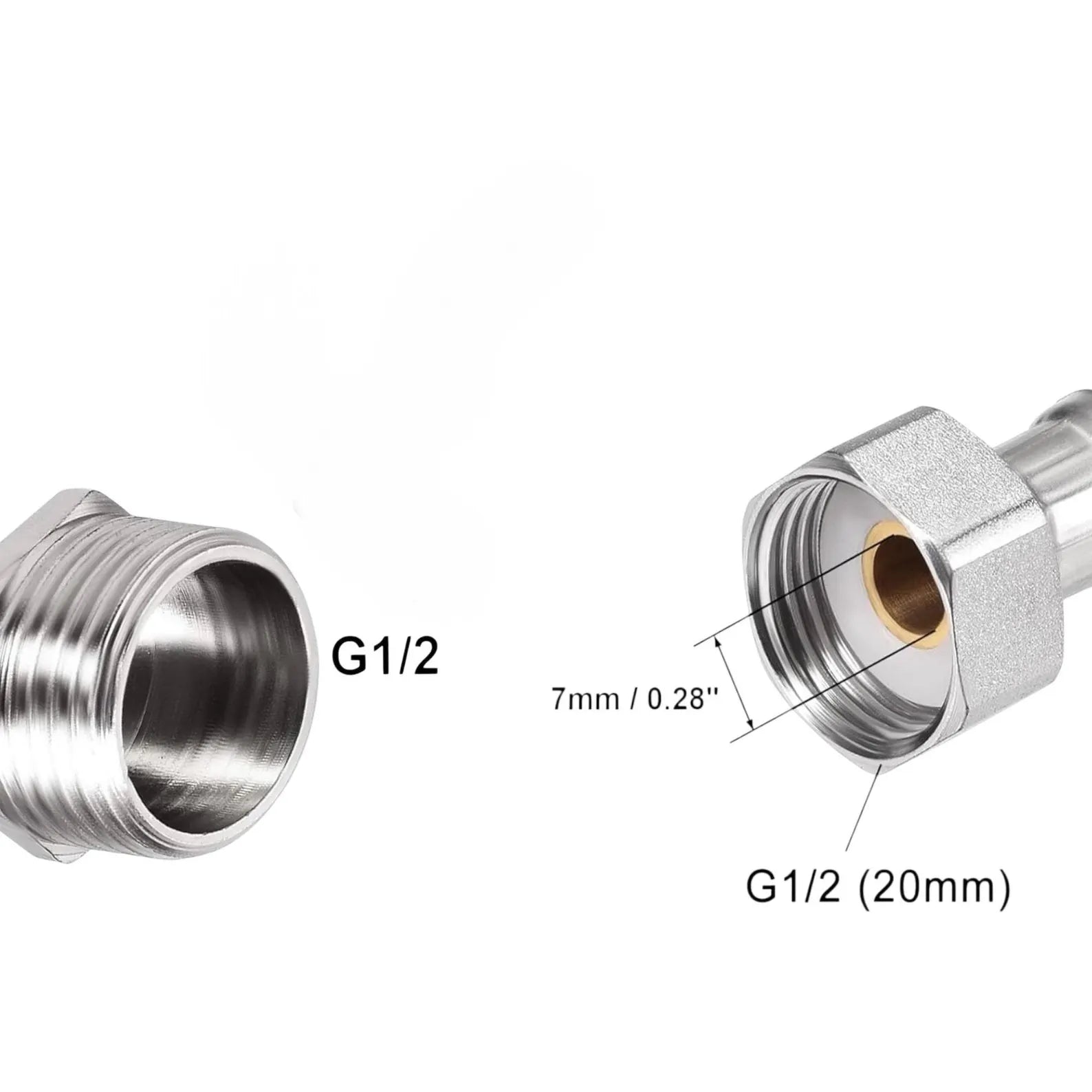 Stainless Steel Braided Faucet Connector: G1/2, 2-Pack