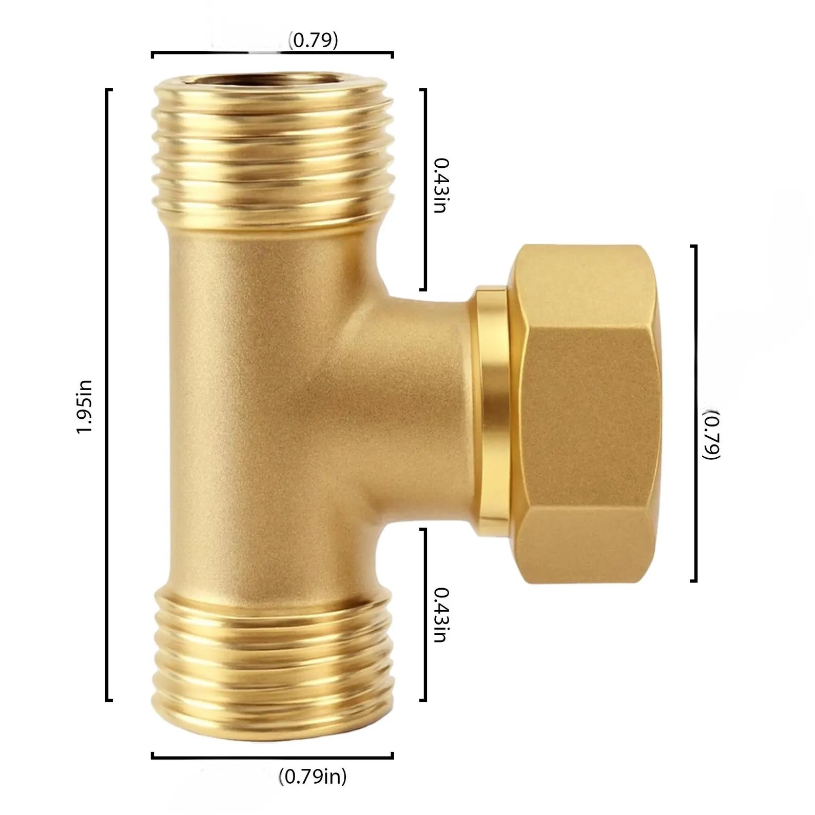 Solid Brass T Connector: 1/2&quot; PEX Plumbing Fitting