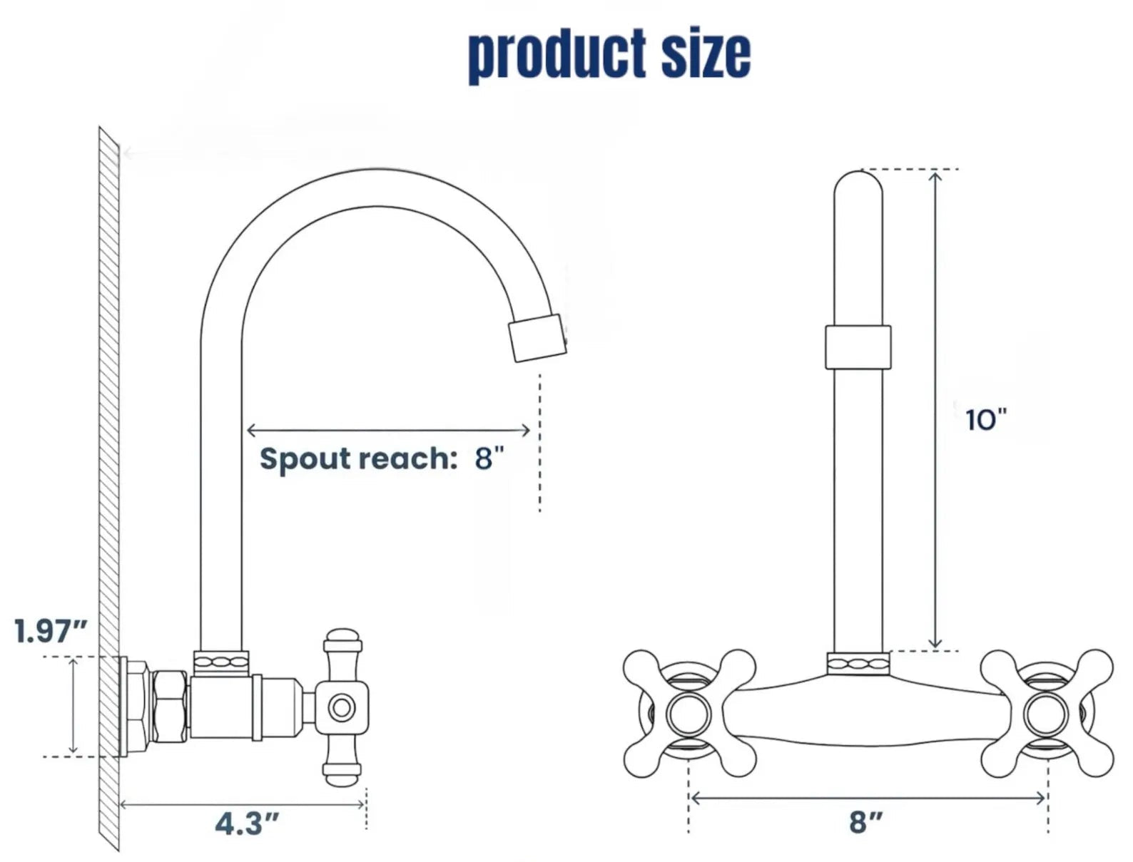 Unlacquered Brass Wall Mounted Farmhouse Faucet