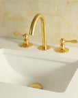 Unlacquered Brass  Vanity Three Holes Faucet - Lever handles
