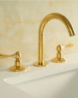 Unlacquered Brass  Vanity Three Holes Faucet - Lever handles