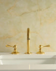 Unlacquered Brass  Vanity Three Holes Faucet - Lever handles
