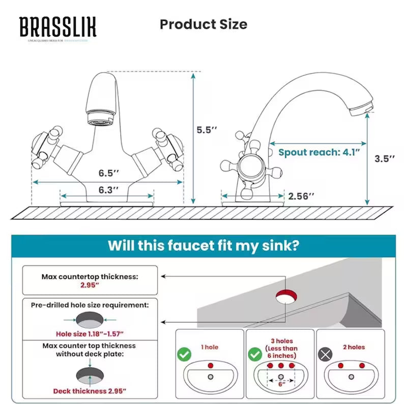 Unlacquered Brass Bath Vanity Faucet