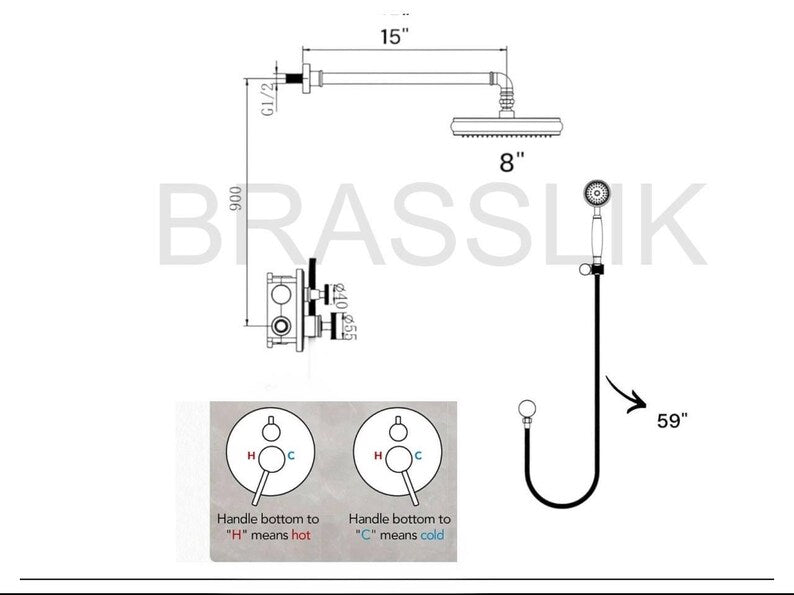 Colorado High Pressure Brass Shower Combo with Handheld