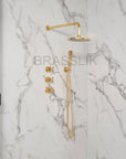 Eden Unlacquered Brass Shower Set With Valve