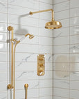 Unlacquered Brass Thermostatic Shower System