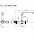 Sandy Wall Mounted Tub Filler - Unlacquered Brass