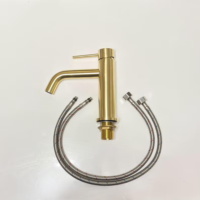 Single Hole Bathroom Faucet – Unlacquered Brass Finish