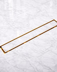 Casada Unlacquered Brass Linear Shower Drain – Tile Insert Bathroom Floor Drain, 12” & 24”