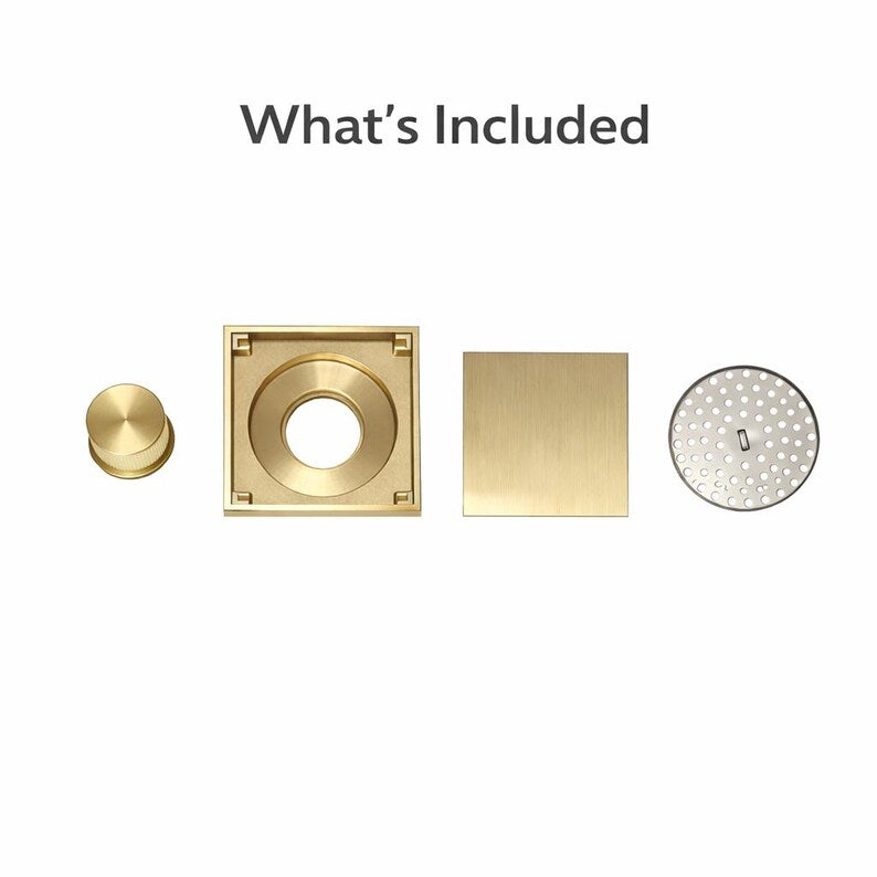 Brass Square Floor Drain with Anti Odor Deodorant Core