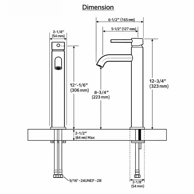 Napa Single Hole Vessel Faucet – Unlacquered Brass