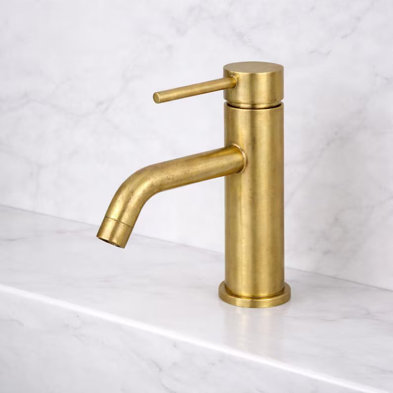 Single Hole Bathroom Faucet – Unlacquered Brass Finish