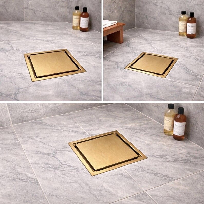 Brass Square Floor Drain with Anti Odor Deodorant Core