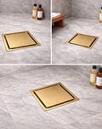 Brass Square Floor Drain with Anti Odor Deodorant Core