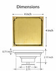 Brass Square Floor Drain with Anti Odor Deodorant Core