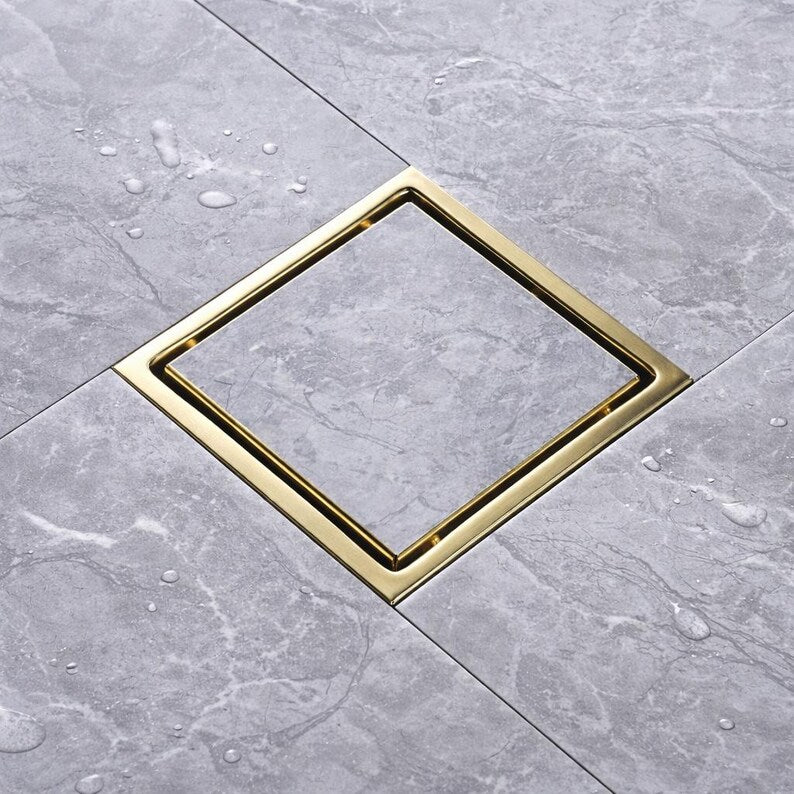 Brass Square Floor Drain with Anti Odor Deodorant Core