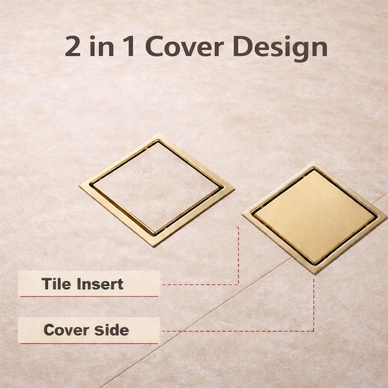 Brass Square Floor Drain with Anti Odor Deodorant Core