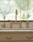 King Size brass bridge kitchen faucet