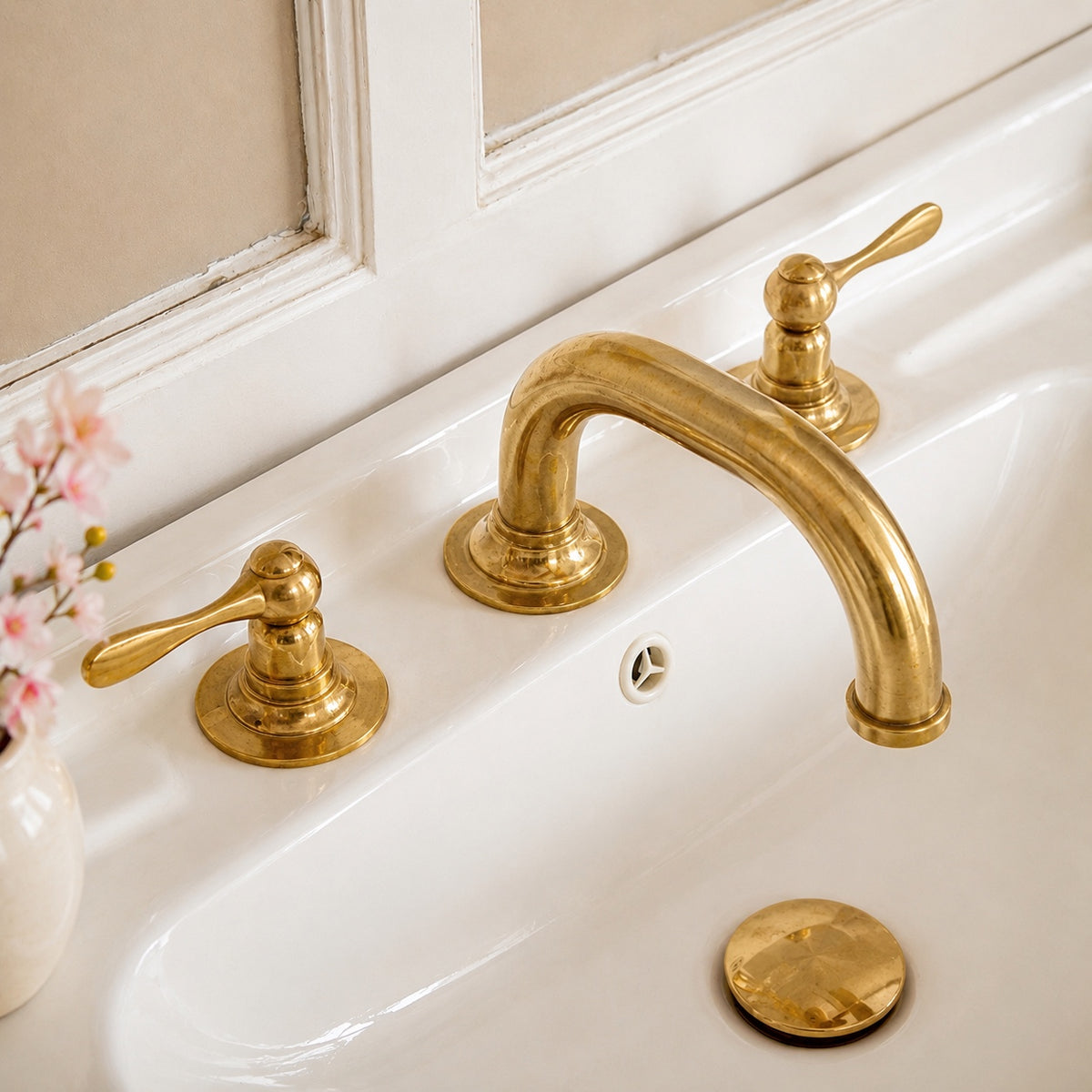Lucerne solid brass widespread bathroom faucet by Brasslik