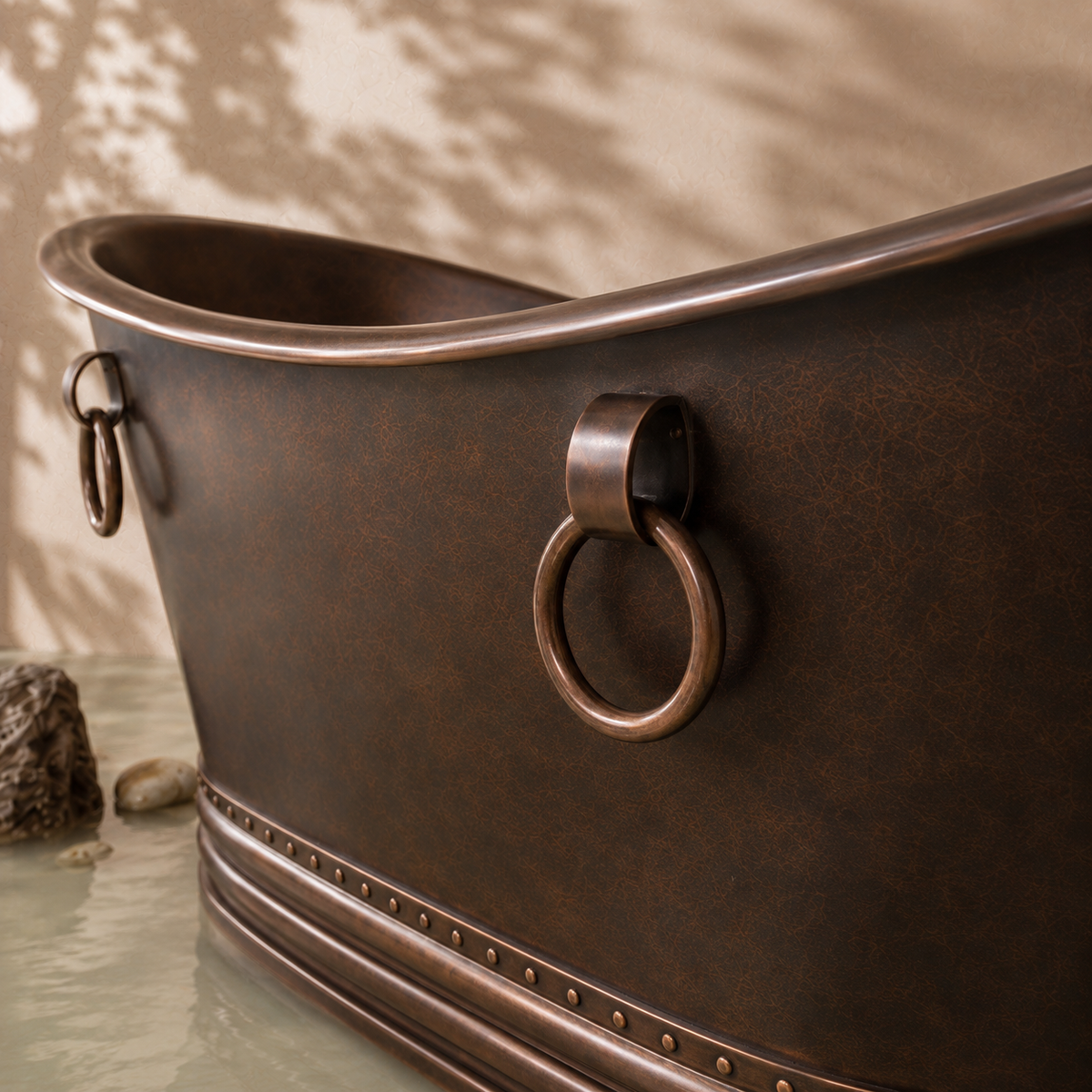 Freestanding Malibu brass bathtub in oil rubbed bronze