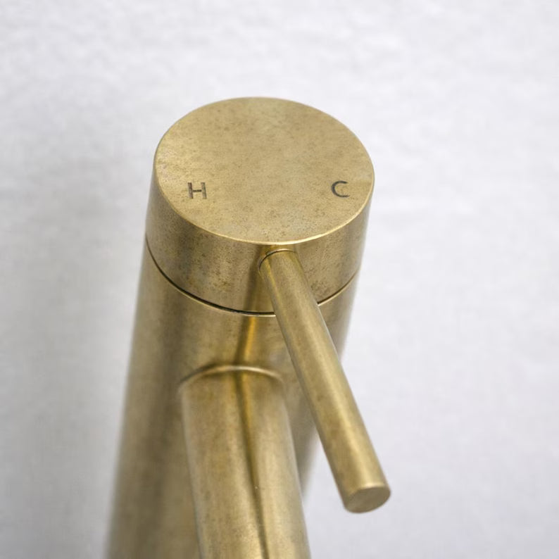 Brasslik Montana vessel sink faucet in unlacquered brass