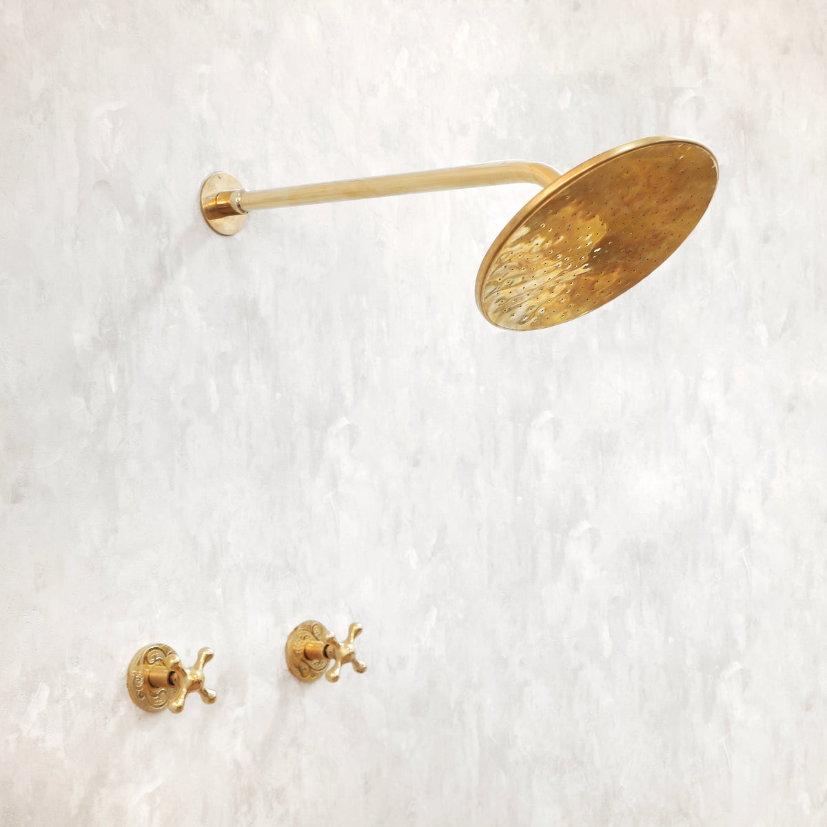 Mykonos style solid brass shower set for the bathroom