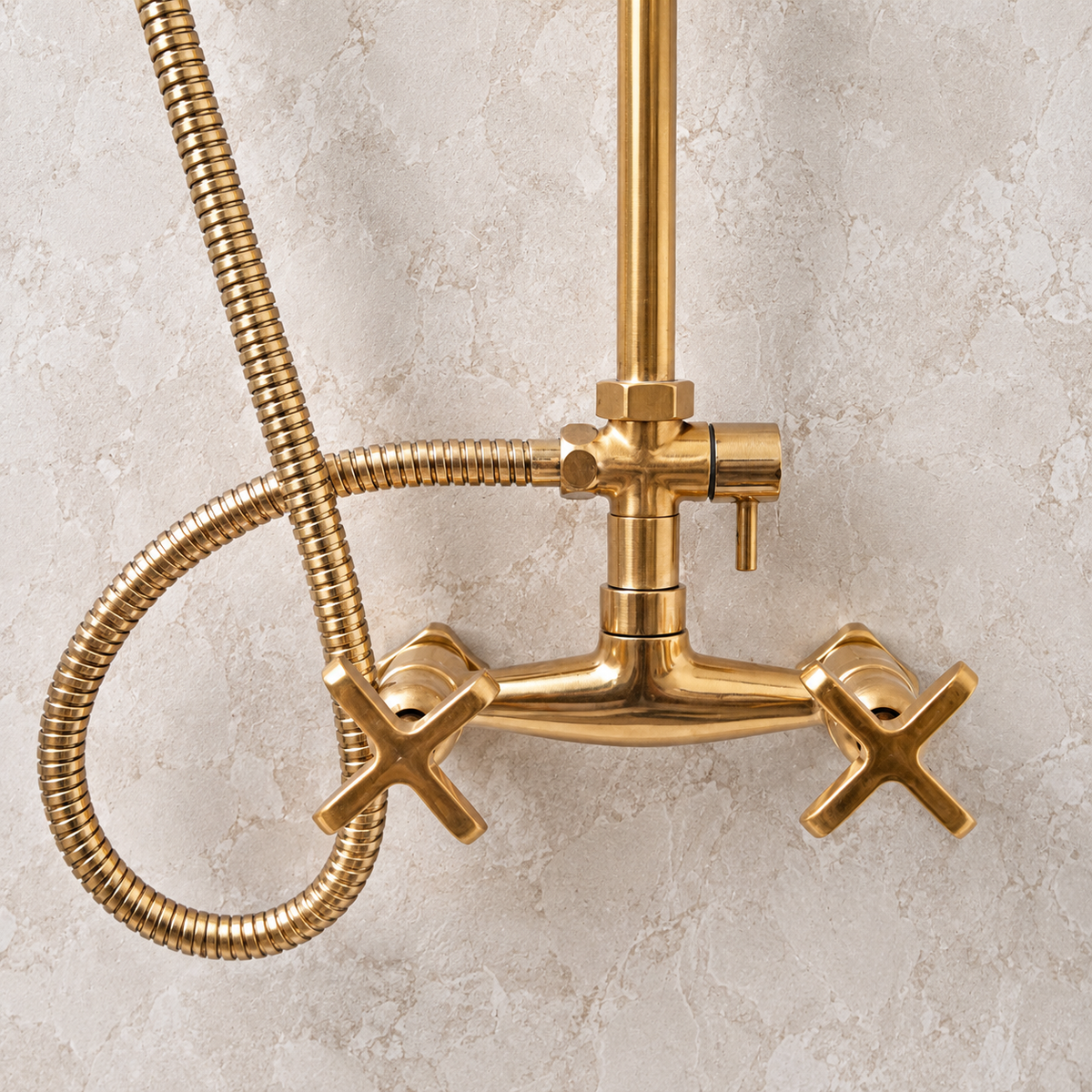 Nashville wall-mounted exposed brass shower system