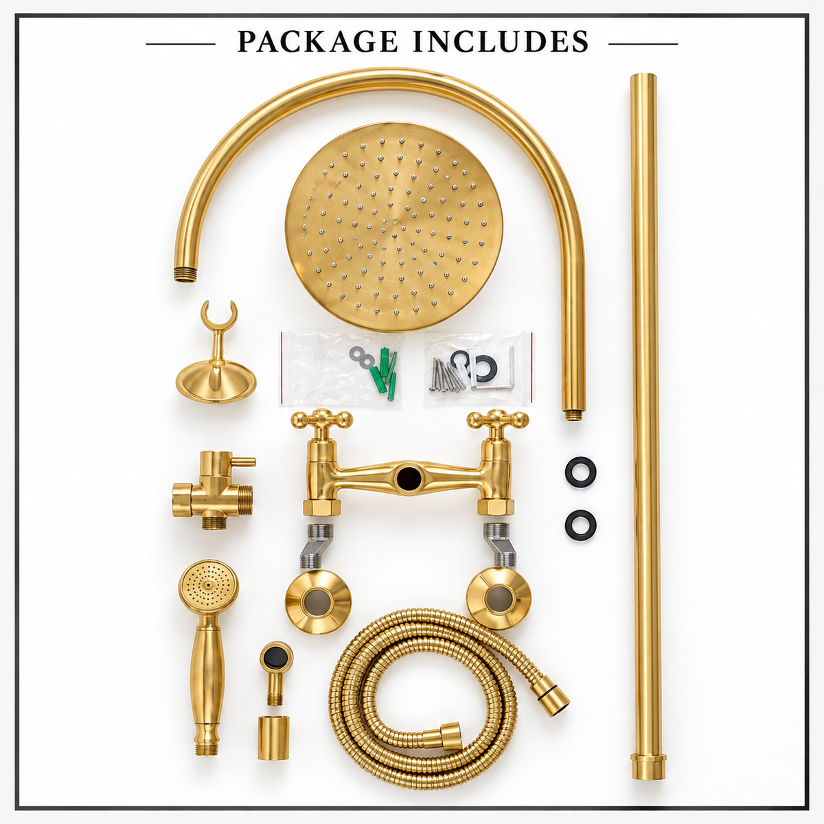 Nashville exposed brass shower set with timeless design