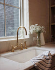 Norfolk Style brass bridge kitchen faucet