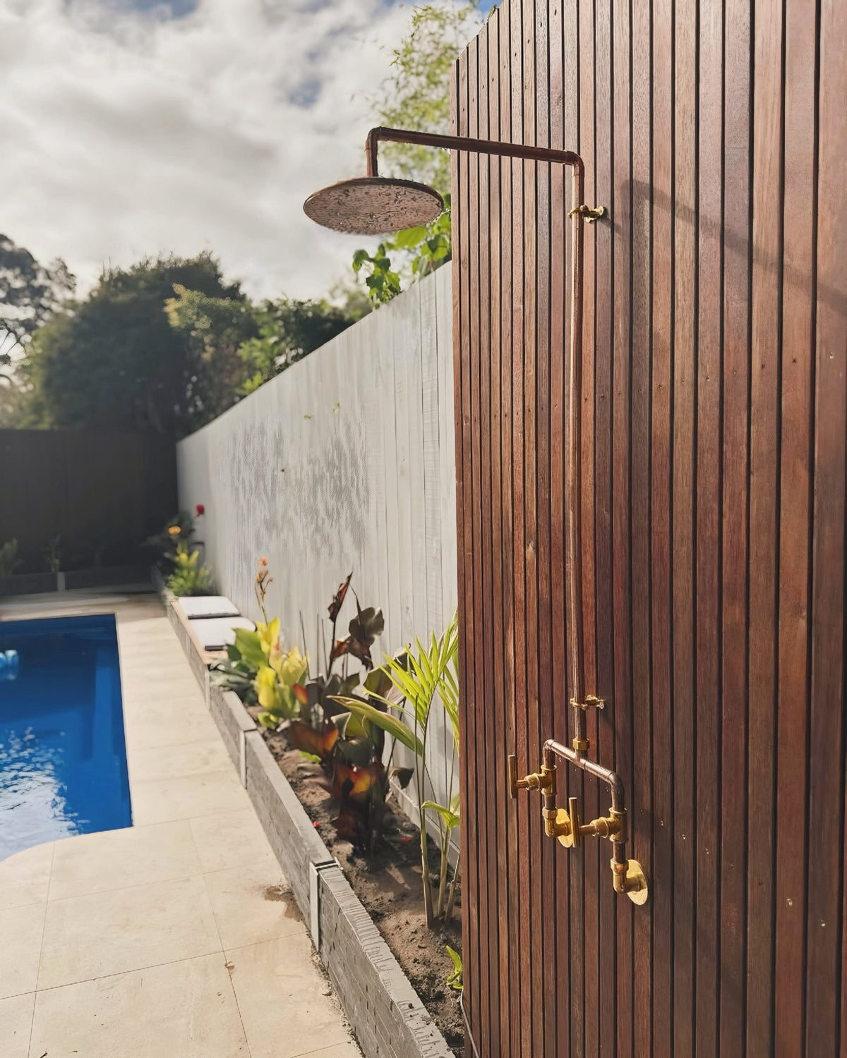 Outdoor copper shower set, Victorian style, BR2