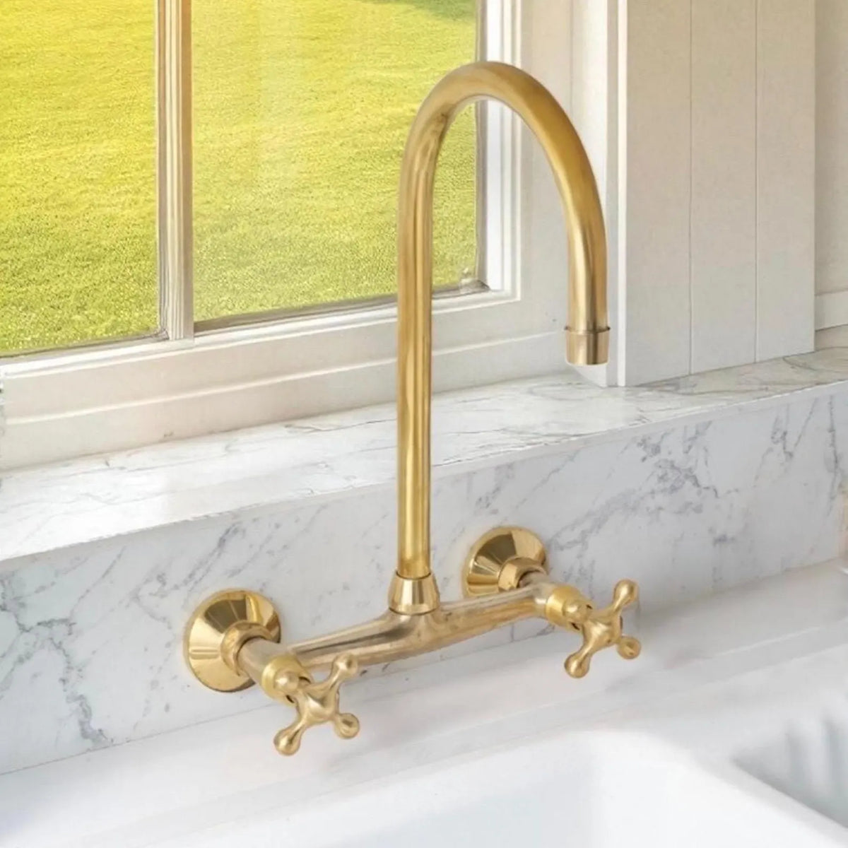Ramsey solid brass wall-mount faucet by Brasslik