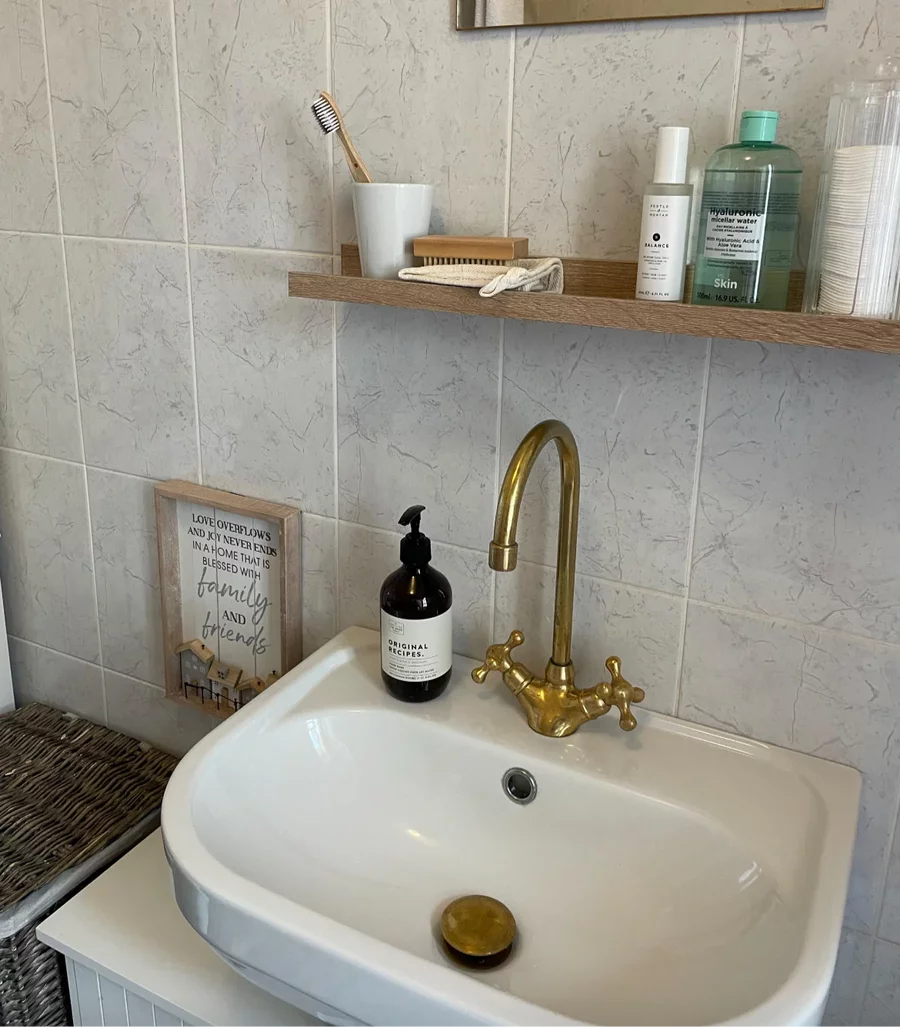 Unlacquered Brass Bar Faucet, Single Hole Vanity Faucet